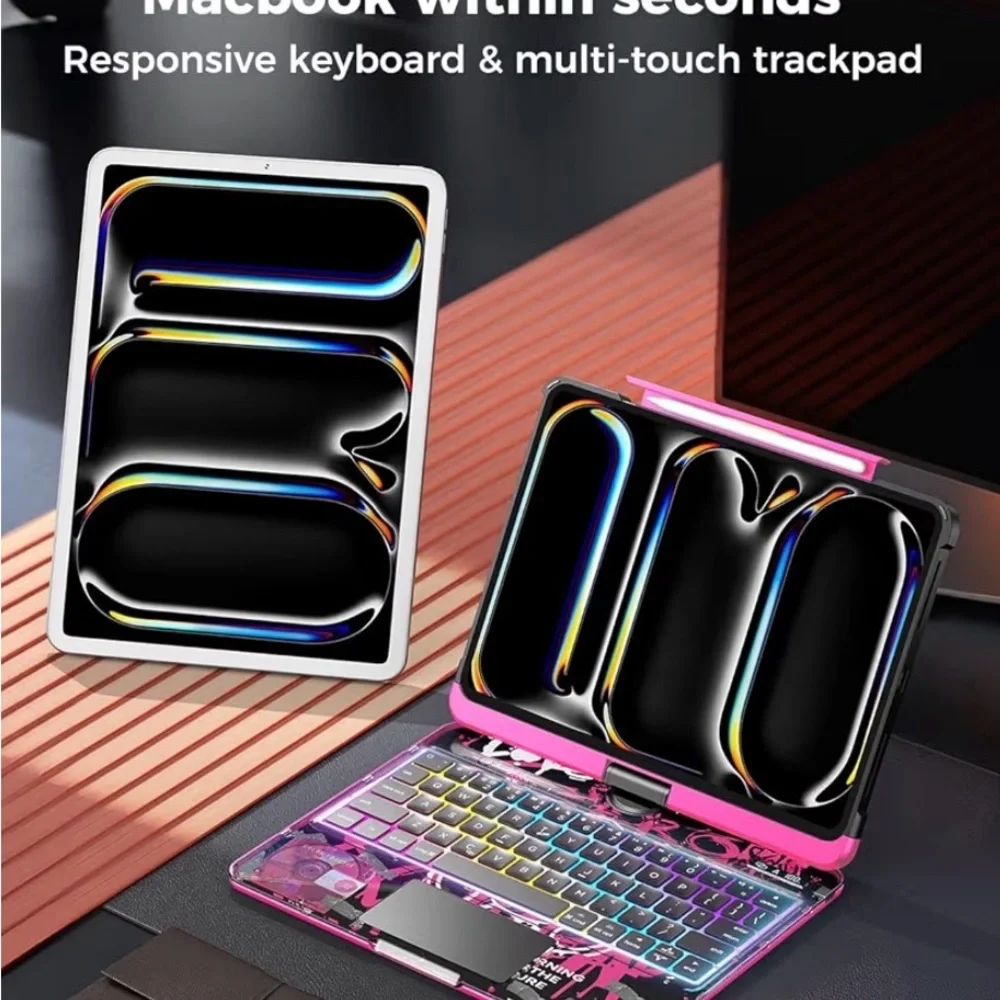 Pink Tablet Keyboard Case With Trackpad iPad Pro 11”